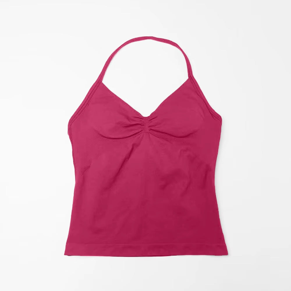 Impact Longline Strappy Top Sports Yoga Vest Women'S Fitness Tank Top Gym Beautiful Open Back Bra Running Workout Halter