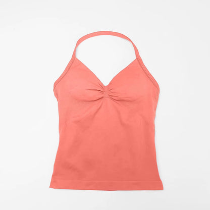 Impact Longline Strappy Top Sports Yoga Vest Women'S Fitness Tank Top Gym Beautiful Open Back Bra Running Workout Halter