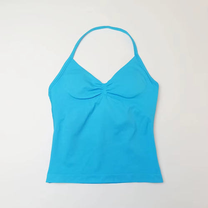 Impact Longline Strappy Top Sports Yoga Vest Women'S Fitness Tank Top Gym Beautiful Open Back Bra Running Workout Halter
