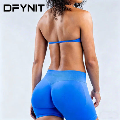 Women’S Influencer-Style Sports Bra with Shoulder Straps, Open Back, Padded Design, Shock Absorption, Suitable for Workouts, Fitness, and Yoga, Removable Pads Included; New Women’S Sports Yoga Set: High-Waisted Compression Shorts and Tank Top, Ideal for S