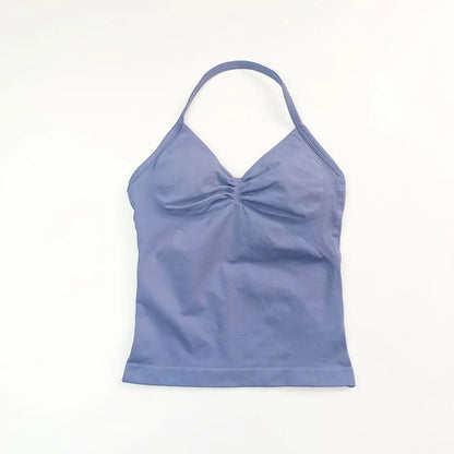 Impact Longline Strappy Top Sports Yoga Vest Women'S Fitness Tank Top Gym Beautiful Open Back Bra Running Workout Halter