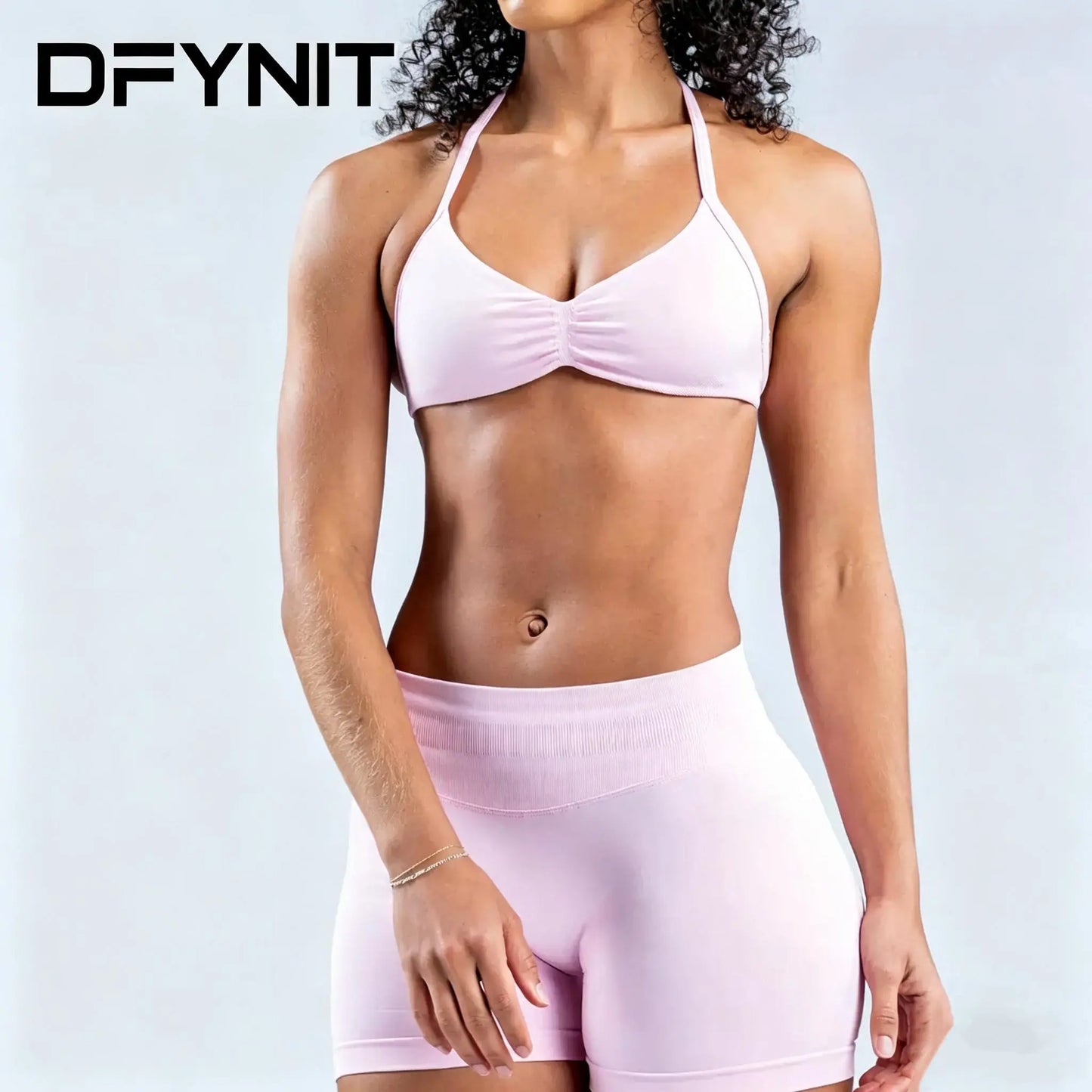 Women’S Influencer-Style Sports Bra with Shoulder Straps, Open Back, Padded Design, Shock Absorption, Suitable for Workouts, Fitness, and Yoga, Removable Pads Included; New Women’S Sports Yoga Set: High-Waisted Compression Shorts and Tank Top, Ideal for S