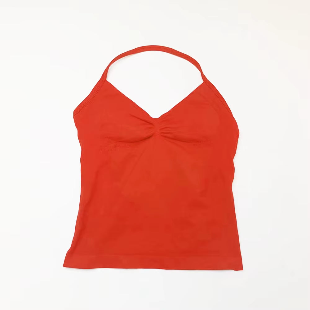 Impact Longline Strappy Top Sports Yoga Vest Women'S Fitness Tank Top Gym Beautiful Open Back Bra Running Workout Halter