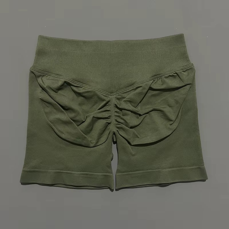 Impacts Shorts 4.5" Women Fitness Sports Biker Shorts Low Waist Gym Short Workout Scrunch Butt Yoga Seamless Leggings