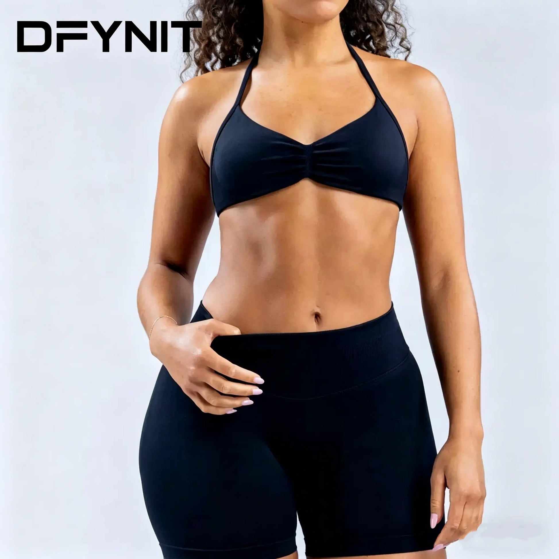 Women’S Influencer-Style Sports Bra with Shoulder Straps, Open Back, Padded Design, Shock Absorption, Suitable for Workouts, Fitness, and Yoga, Removable Pads Included; New Women’S Sports Yoga Set: High-Waisted Compression Shorts and Tank Top, Ideal for S